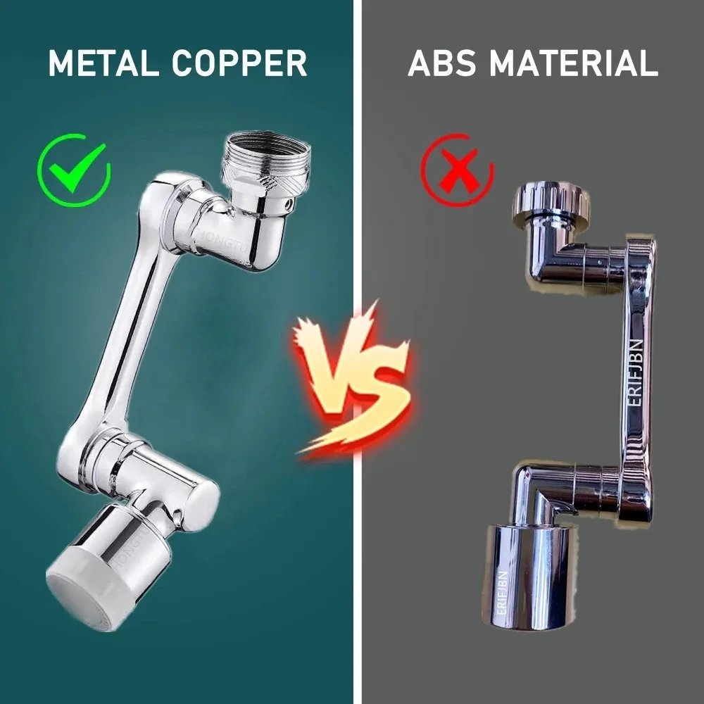 Metal 1080° Universal Rotation Faucet Sprayer Head for Faucet Extender Aerator Bubbler Nozzle Kitchen Tap Washbasin Robot Arm 2