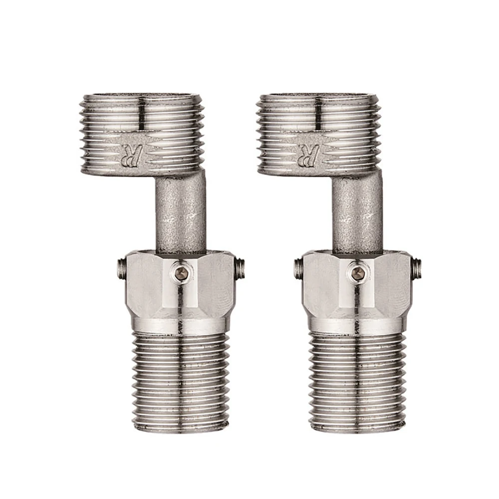 360 Degree Adjustable Adjustment Shower Faucet Adapter Stainless Steel Angled Curved Foot Wall Mounted Eccentric Screw Corner