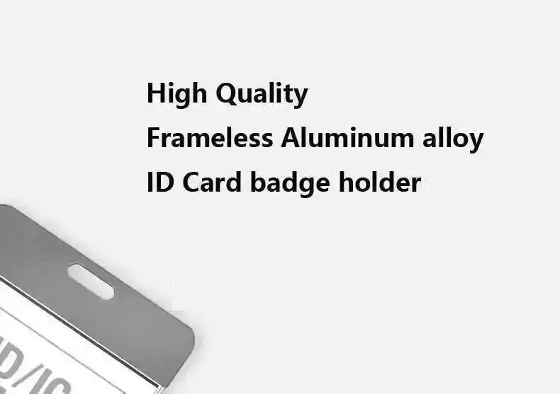 Rahmenlose Aluminiumlegierung Mitarbeiter Abzeichen Zugang Ausweishalter Halskette Lanyard für Einzelhandelsgeschäft Hotel Büro (Standardgröße) – Detail 1