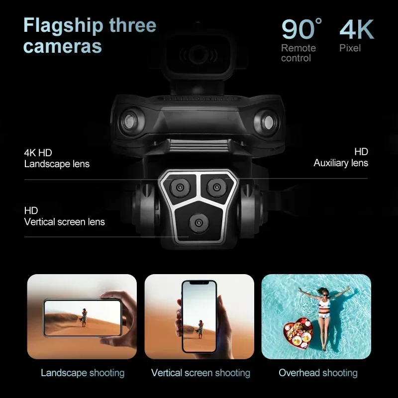 New M1S Drone 8K Professional Triple Camera Obstacle Avoidance Aerial Foldable RC Quadcopter Drone Brushless Motor drone quadcopter
