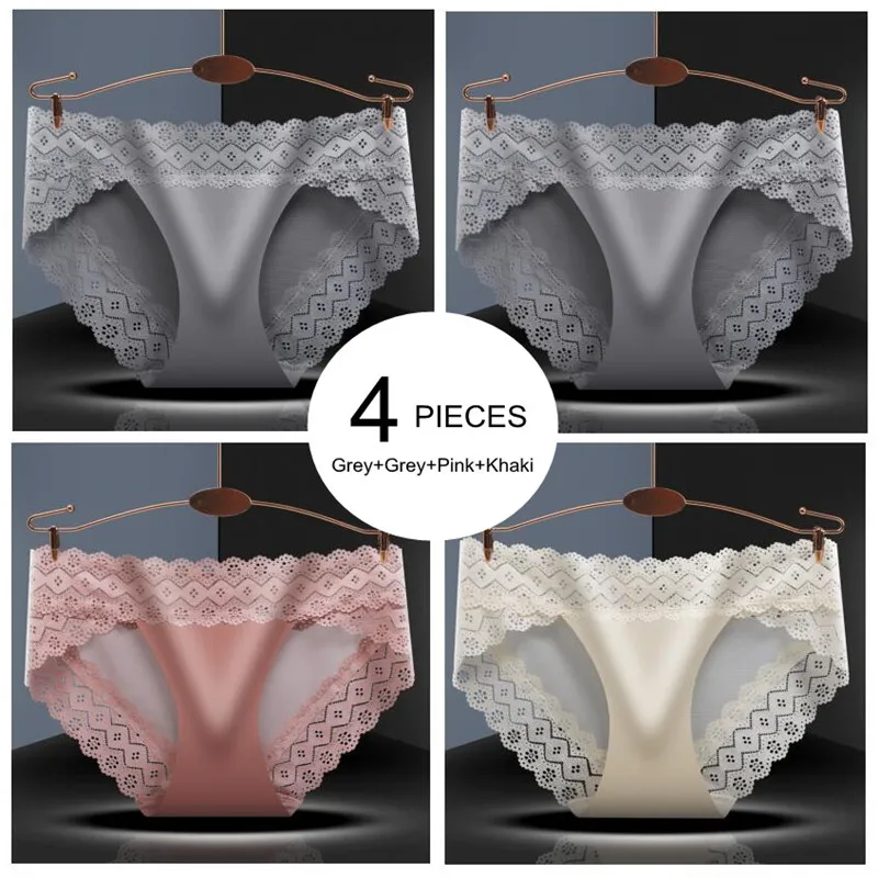 lingerie sexy seducive 4 Pcs Sexy Lingerie Women Panties Lace Underwear  French Ladies Seamless Knickers Underpant Briefs M/L/XL - AliExpress