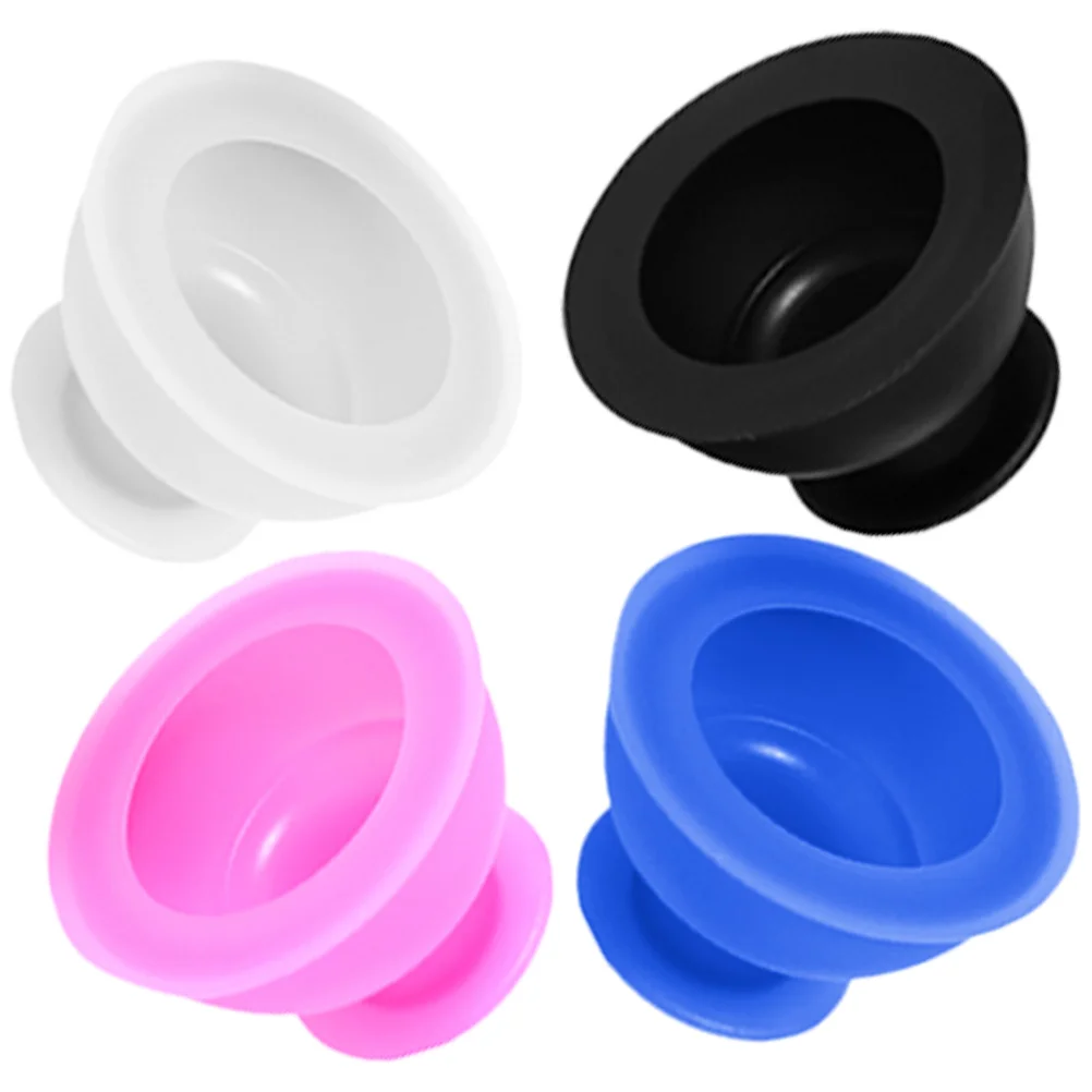 

4 Pcs Silicone Cupping Device Black Suit Massager Body For Professional Silica Gel Cups Kit