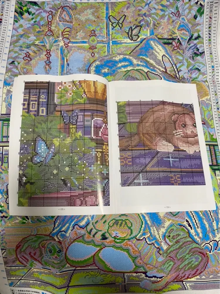 Description Picture 5 of item18CT 11CT 14ct 56X76cm Magical Girl Pre-Printed Cross Stitch DIY Embroidery Set Handmade Handicraft Floss Needle Crafts 97 Color