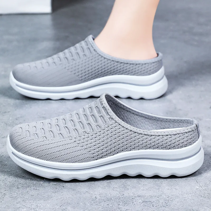 Women's Summer Breathable Commute Half Drag Shoes Soft Sole Lightweight Slip On Casual Comfortable Odor-Resistant 3