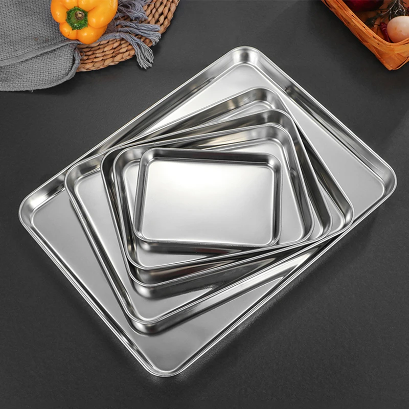 Storage Tray Wooden Serving Tray Kitchen Tray Bamboo Organizer Tray Jewelry Storage Tray Stainless Steel Food Storage Trays Rectangle Steamed Sausage Fruit Pans Water Bread Kitchen Baking Shallow Dish Serving Plate