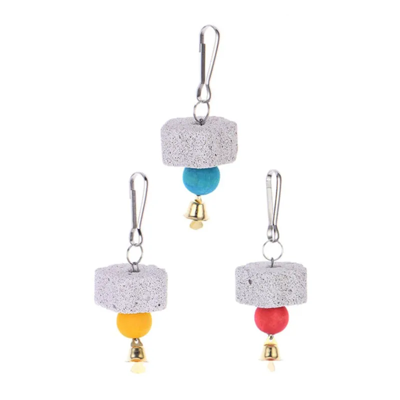 Stone Mineral Pet Supplies Bird Cage Toy Grinding Stone Flower Shape Hang Style Parakeet Toys for Parrot Accessories