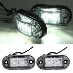 LED 자동차 사이드 마커 테일 라이트, 12V 24V, 트레일러 트럭 사이드 마커 조명, 화이트 테일 램프, 자동차 액세서리, 2 개/세트