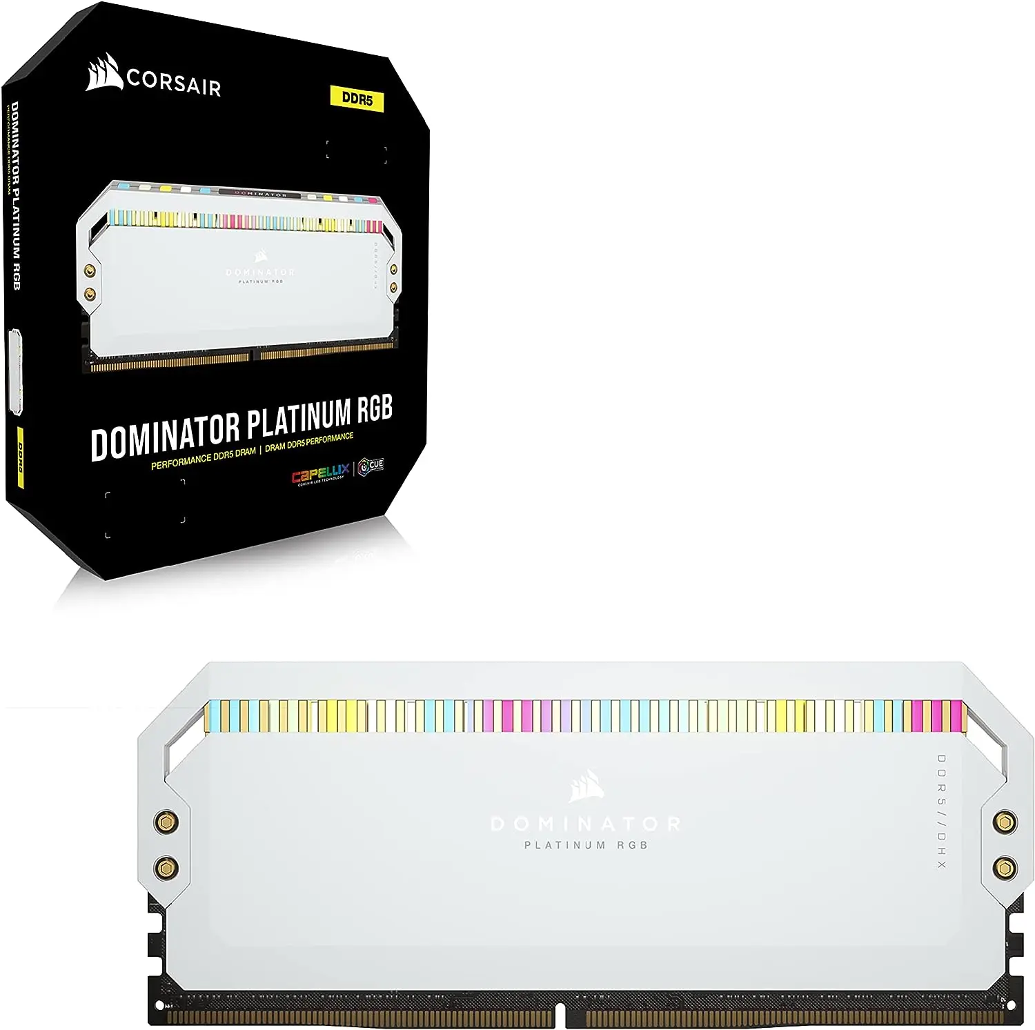 Corsair DOMINATOR PLATINUM RGB DDR5 RAM 32GB 64GB 5600 6000 6200 7200MHz  Intel Optimized Desktop Memory，DHX Cooling，XMP 3.0