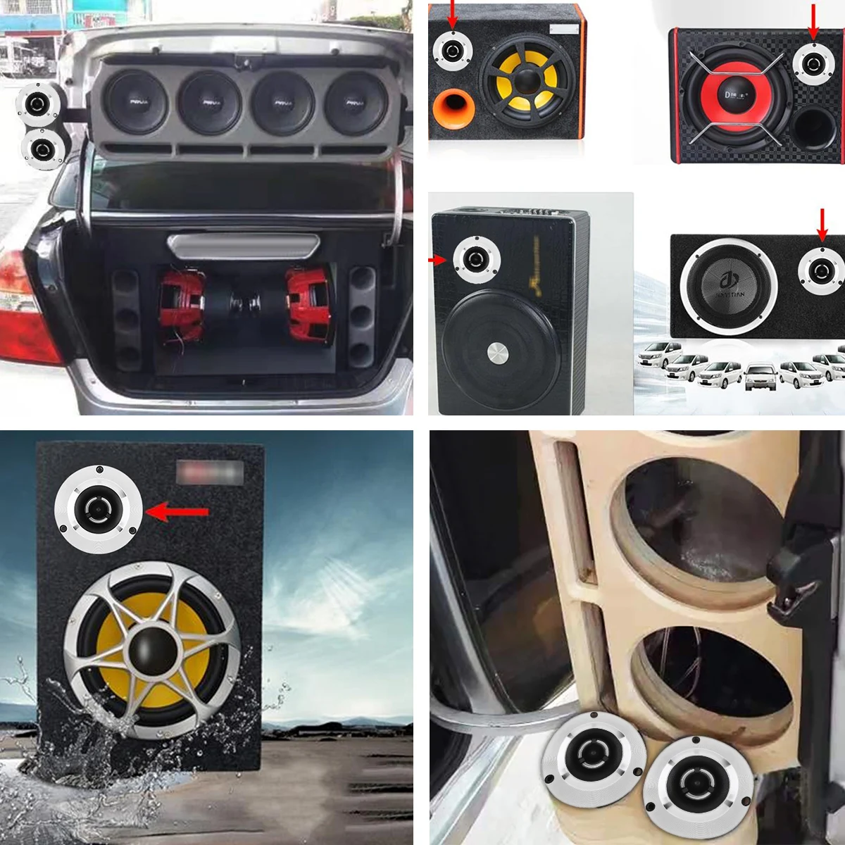 Car Tweeter Speakers 2pcs Tweeters 150W High Compression Titanium/Aluminum Bullet Super Speakers Stereo Tweeter for Vehicle / Auto Cars