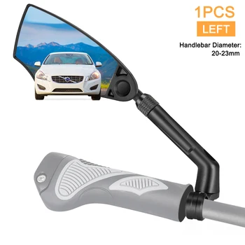 Toptrek Specchio per bicicletta Antiriflesso Antideflagrante Vista Ampia gamma Vista posteriore Specchietto retrovisore Rotazione a 360 gradi Accessori bici