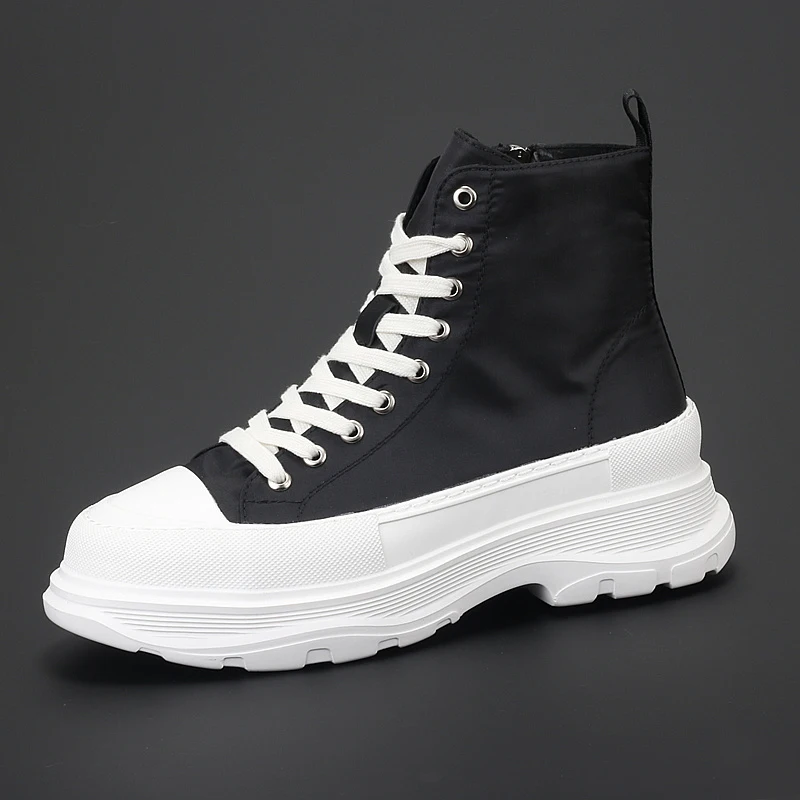 

Модные трендовые высокие туфли на толстой подошве Корейская версия однотонных повседневных туфель с круглым носком m