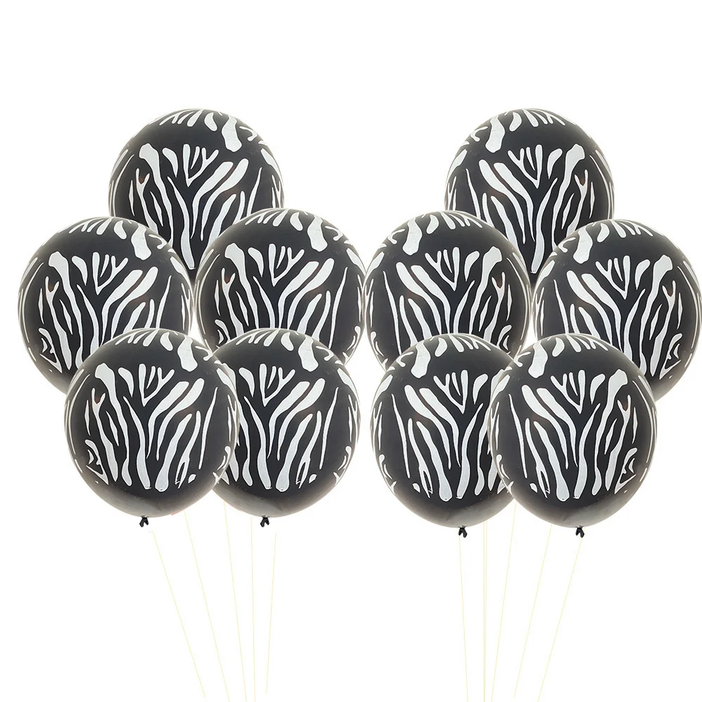 10 stücke Giraffe/Zebra/Tiger/Leopard Tier Muster Luftballons für Kinder Wilde Dschungel Safari Geburtstag Party dekoration Liefert – Detail 1