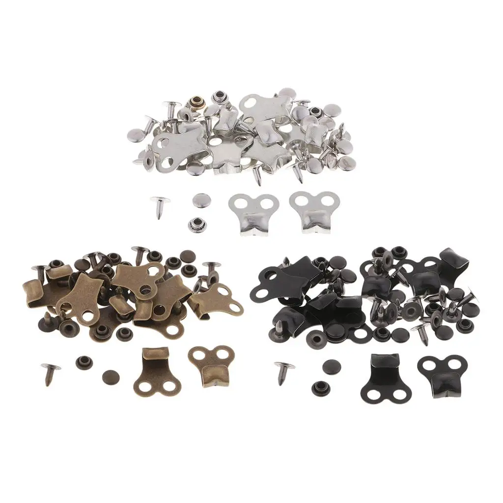 10 Boot Hooks Lace Fittings W/ Rivets Climb Repair Buckles
