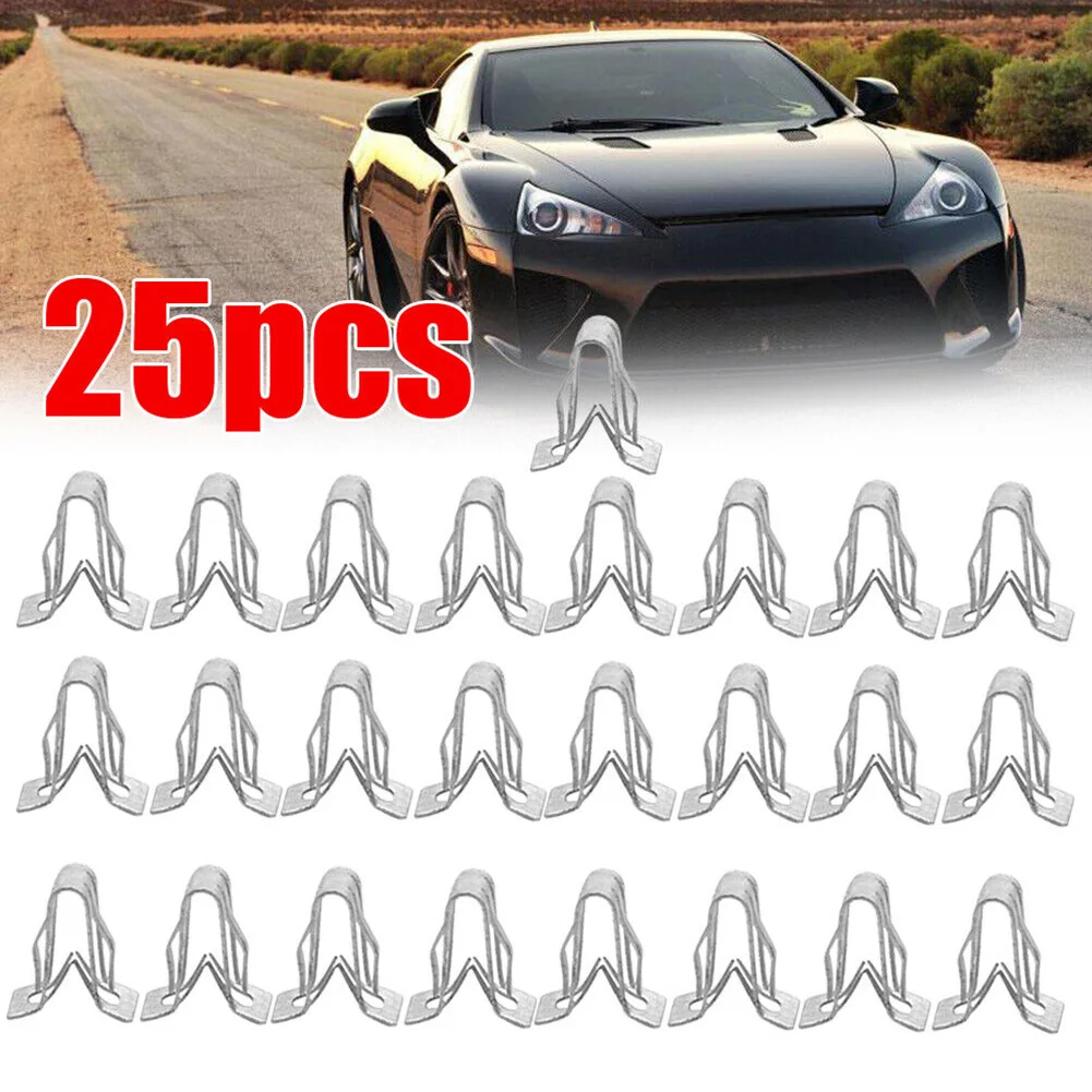 

25Pcs/set Metal Retainer Clip Universal Car Front Console Dash Dashboard Trim Fastener Clip For Ford 16662182,11588650