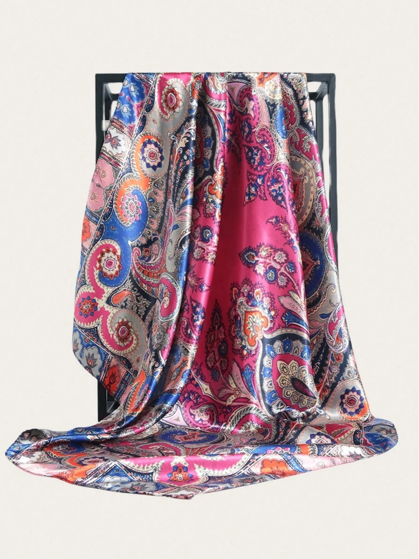 Pañuelo Hijab De Satén COMVIP Para Mujer – 90x90 Cm, Poliéster, Marrón, Multiusos