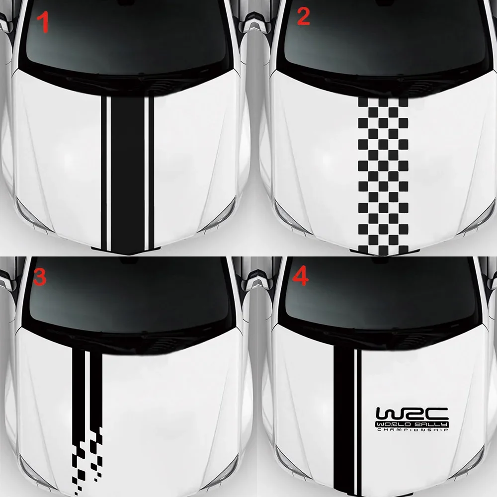 Ofk Trend 4 Style Wrc Stripe Car Covers Vinile Racing Sports Decal Head Car Sticker Wrap Adesivi In Pvc Per La Decorazione Della Testa Dell'Auto.