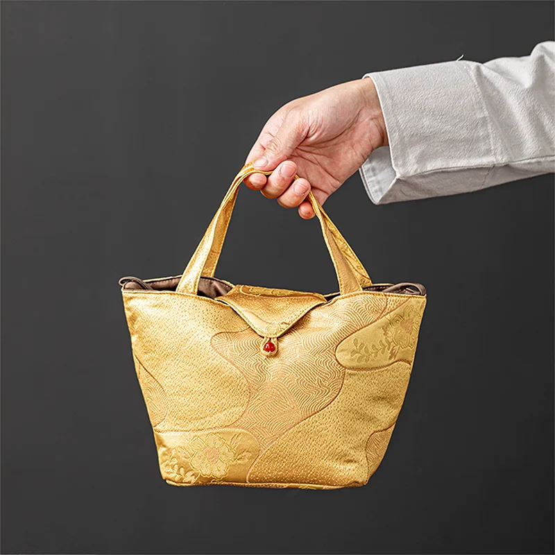 Large Capacity Tea Set Carry Bag,Tea Accessories Organizer,Portable Travel Tea Ceremony Bag,Tea Set Storage Bag