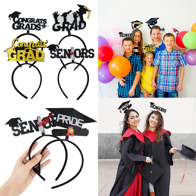 

Graduation Cap Headband Hair Hoop With Mini Grad Hat Bachelor Cap Headband Students Gifts Congrats Graduated Decoration Props