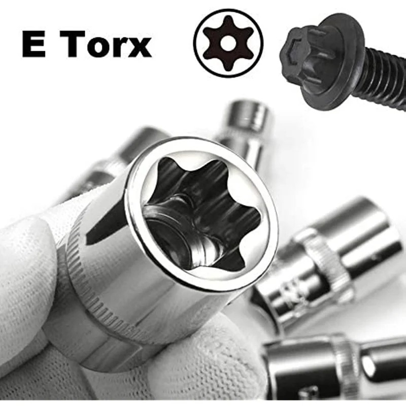 4/5/14PCS Female E Star Torx Socket Set E4-E24 E-Torx External Hex Socket Insert Nut 5