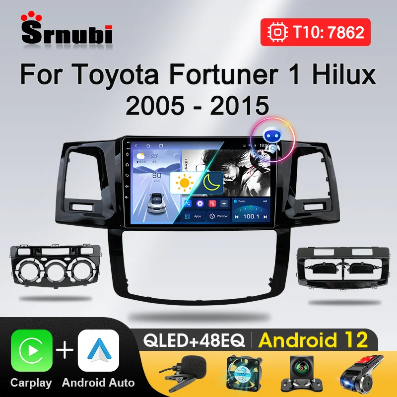 

Android 12 Carplay Car Radio For Toyota Fortuner Hilux MT 2007 2008 2009 - 2012 2014 2015 Multimedia Player Navigation GPS DVD