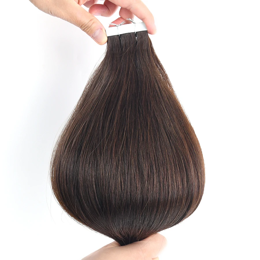 K.S WIGS Injection Tape In Human Hair Extensions Invisible Hand Tied PU Skin Weft Virgin Tape Ins Black Color Remy Natural Hair
