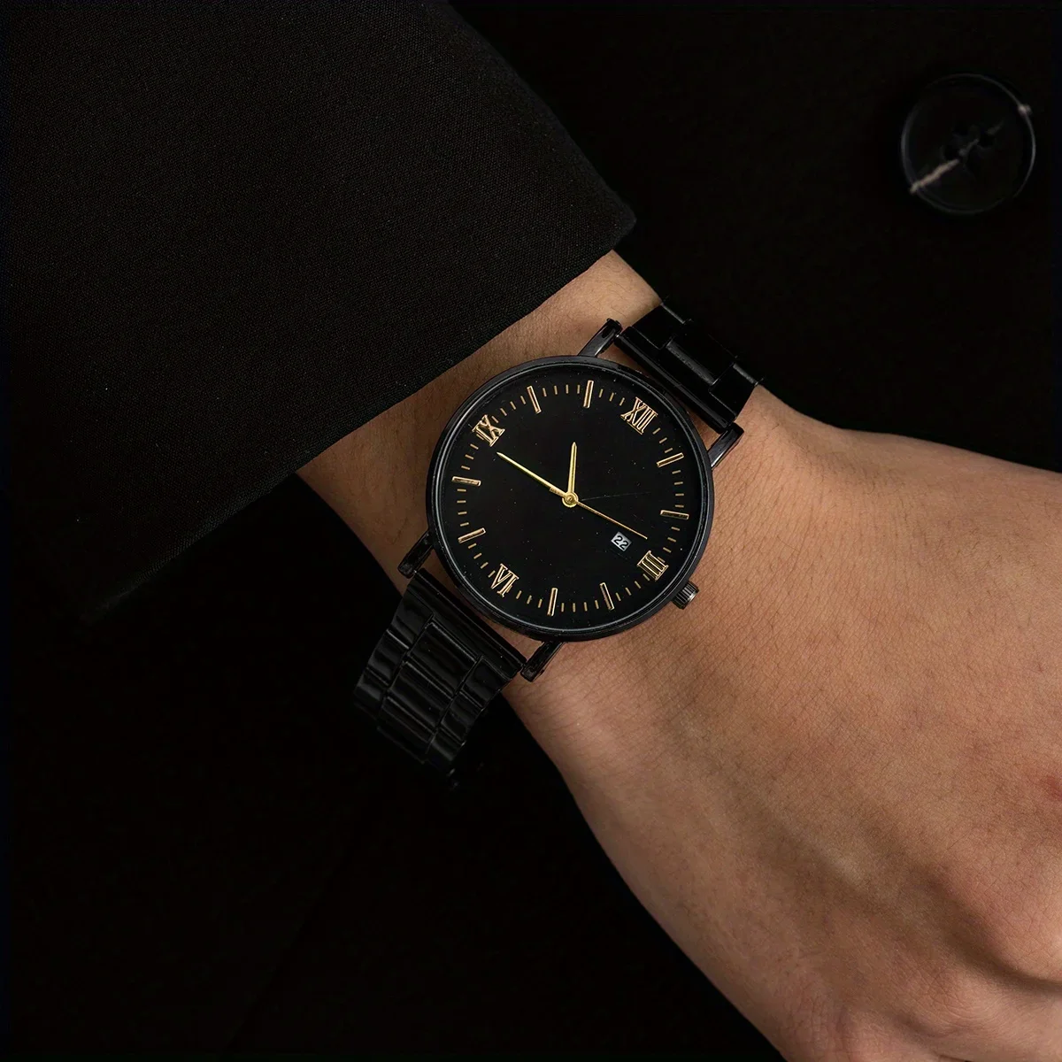 Hip Hop Jewelry Three Piece Set Casual Quartz Watch