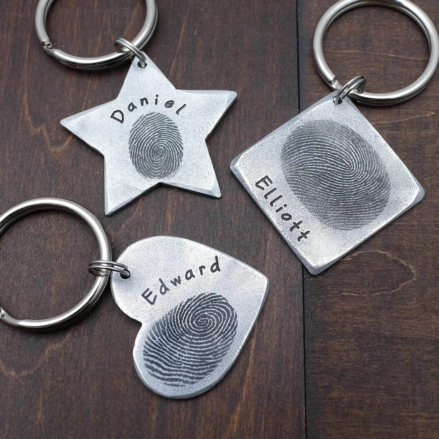 Custom Fingerprint Keychain Actual Fingerprint Heart Keyring Custom Keychain Anniversary Gift For Her Or Him Memorial Gift