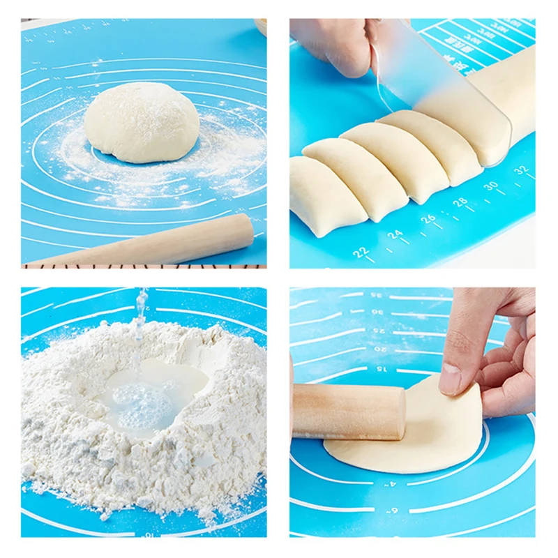 Kneading Pad Silicone Baking Mat Non-stick Surface Rolling Dough Mat  Reusable Large Size With Scale Kitchen Gadgets Cooking Tool - AliExpress