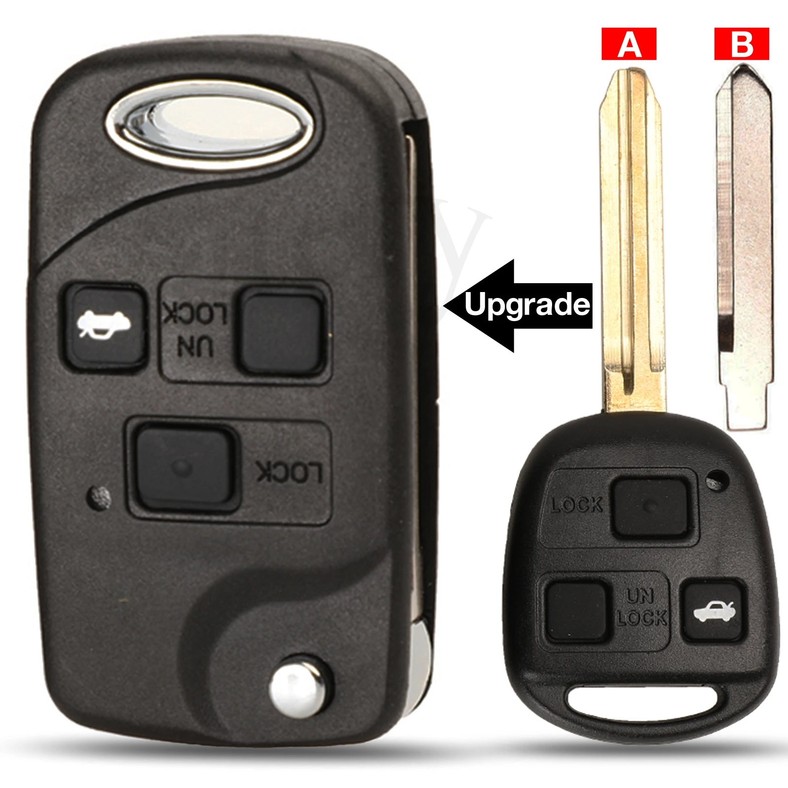 

Чехол jingyuqin 2/3BTN TOY43/TOY47 для автомобильного ключа с дистанционным управлением для Toyota Yaris Carina Corolla Avensis