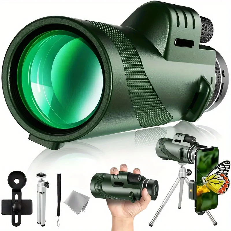 

Single Tube Telescope 80x100 High-definition Imaging Portable Telescope 40mm Objective Lens 20mm Eyepiece 10 Times Magnification