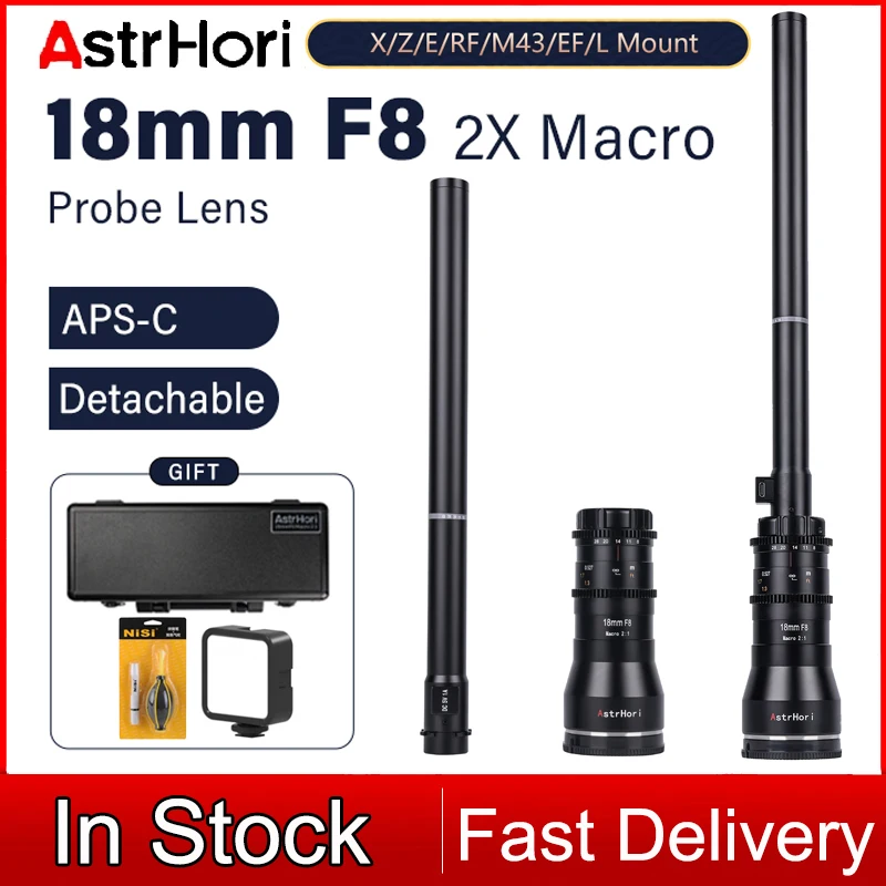 Astrhori 18Mm F8 Aps-C 2X Macro Probe Lens Dslr Camera Lens  For Fuji Nikon Sony Canon Panasonic Olympus Leica Sigma