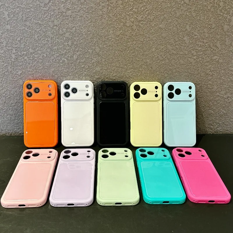 Luxury Candy Solid Color High Gloss Phone Case with Camera Lens Protection