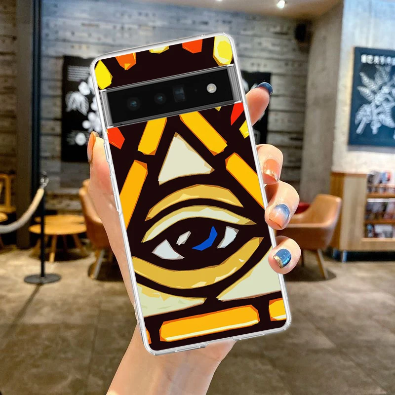 Heiliges Auge des Horus Ägypten Fresko Handyhülle für Google Pixel 8 7 6 5 4 4XL TPU 7A 6A 5A 4A 3A 3AXLPro 5G Transparente Hülle – Detail 4