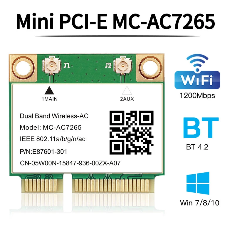 デュアルバンド 10 150mbpsのワイヤレスカードmc Ac7265 Bluetooth 4 2 ノートブック無線lan無線lanカードアダプタ 802 11ac 2 4 グラム 5 2 4ghzより良い 7260hmw Pcie ネットワークカード Aliexpress デュアルバンド 10 150mbpsのワイヤレスカードmc Ac7265 Bluetooth 4 2 ノートブック無線lan無線lanカードアダプタ 802 11ac 2 4 グラム 5 2 4ghzより良い 7260hmw Pcie ネットワークカード Aliexpress