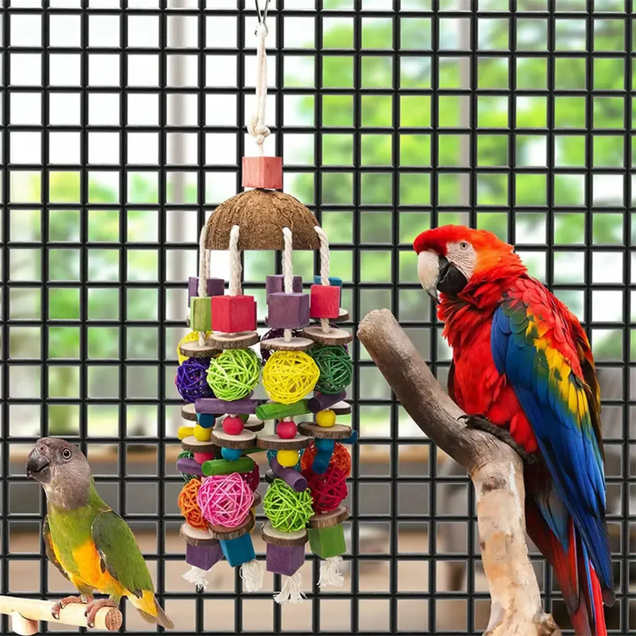 Bird Chewing Toy Bird Parrot Training Toys Chewing Foraging Hanging Cage Paper Strings Wire Drawing Ball Toys Relieve Boredom - Image 4