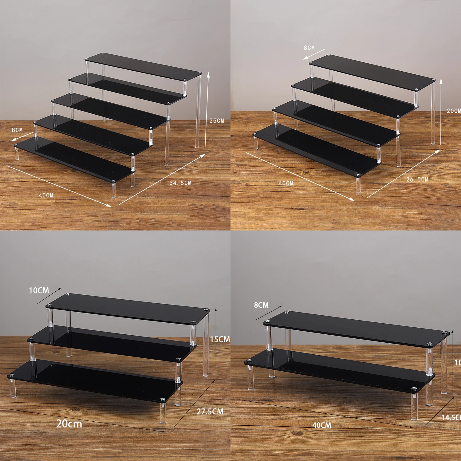 

Black Acrylic Riser Display Shelf Perfume Stand Cologne Cupcake Stand for Funko POP Figures Desserts Holder Collection Cosmetic