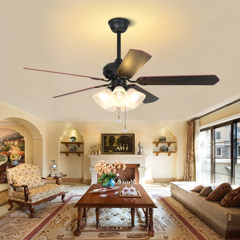 Hunter 52Inch Ceiling Fans With Lights And Remote Pull Switch Black 5 Blade Ceiling Fan With Light For Living Room Bedroom Ceiling Fan