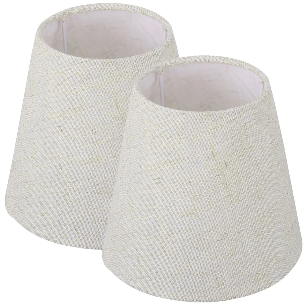 

2 Pcs European and Fabric Lamp Shade Natural Burlap Metal Bedroom