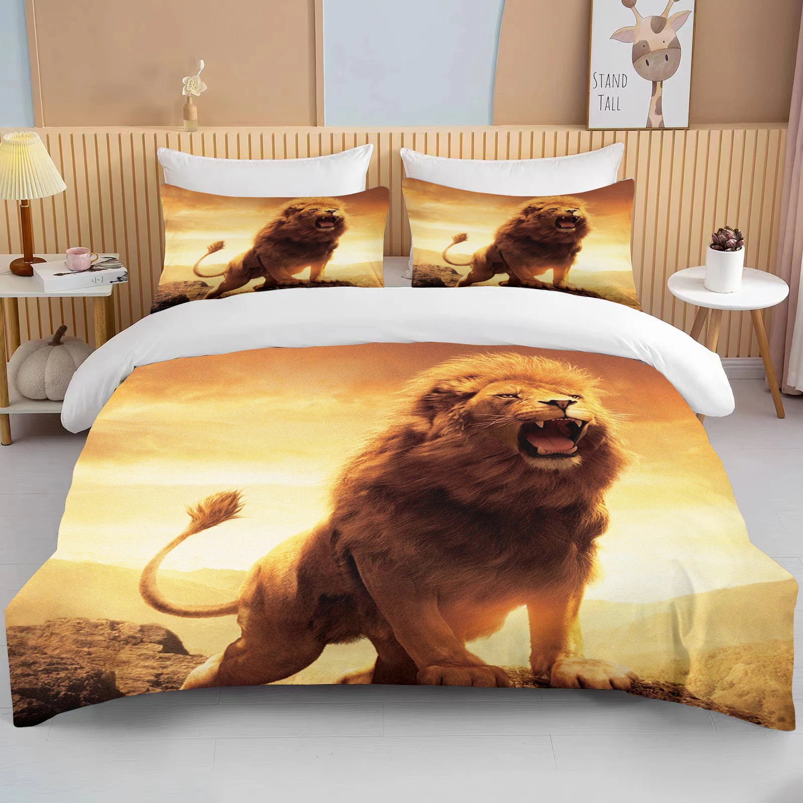 

10 sizes cute Lion Bedding Set Duvet Cover Set 3d Bedding Digital Printing Bed Linen Queen Size boy Bedding Set Fashion Design