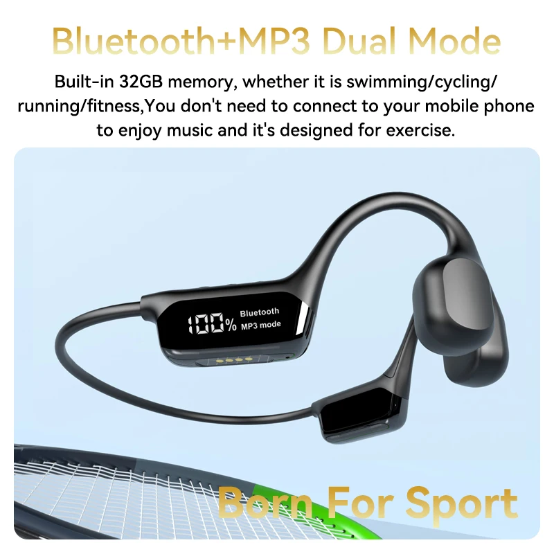 Xiaomi Mijia Bone Conduction Earphones IPX8 Waterproof Headset for Swimming Bluetooth 5.4 Wireless Sport Headphones MP3 32G RAM 6
