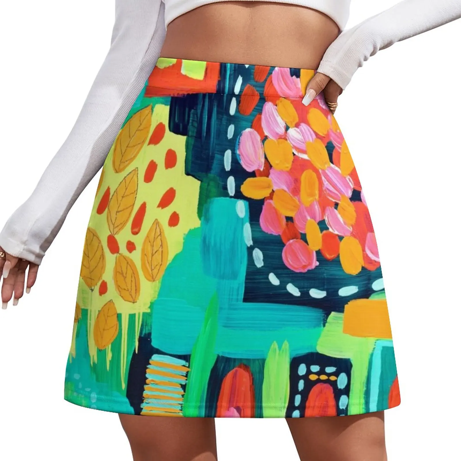 Aerial Abstract III Mini Skirt Clothing female Woman short skirt abstract art