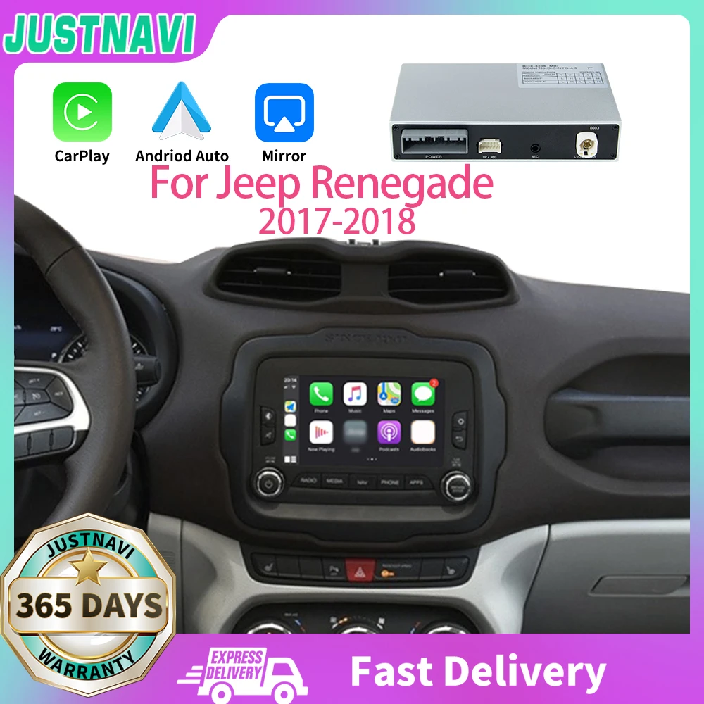 

JUSTNAVI Car Ai Box CarPlay Android Авто модернизация автомобиля AI Box Для Jeep Renegade 2017-2018 зеркальная связь Поддержка камеры