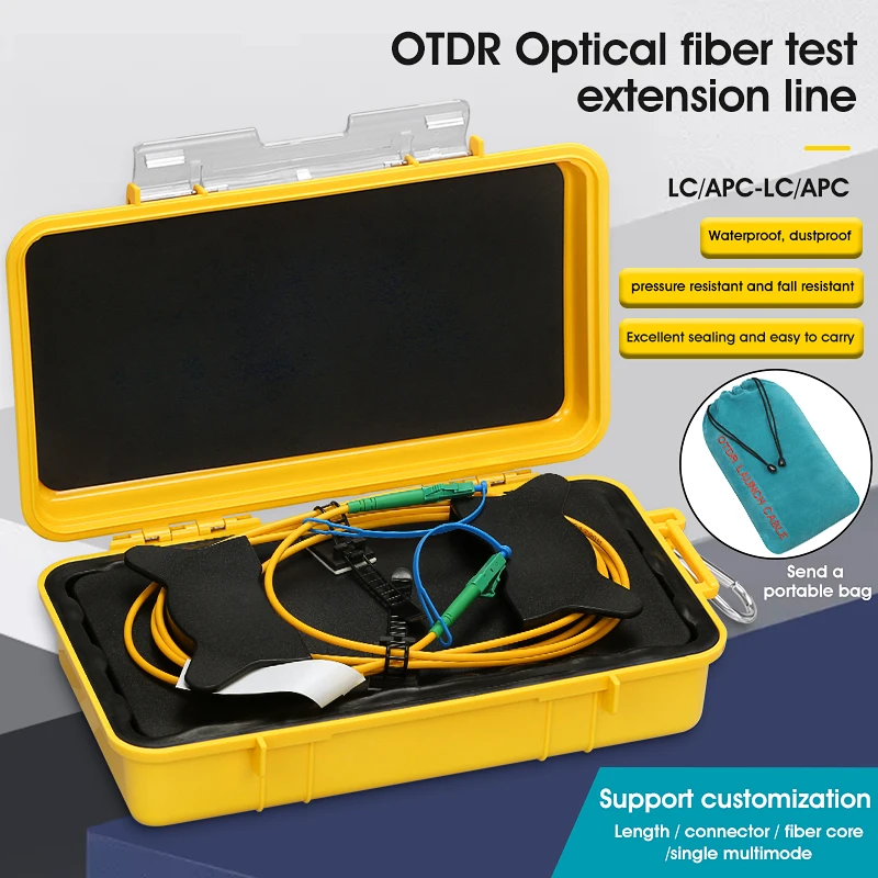 LC/APC-LC/APC OTDR Dead Zone Eliminator Fiber Rings Fiber Optic OTDR Launch Cable Box 500M 1km SM 1310/1550nm