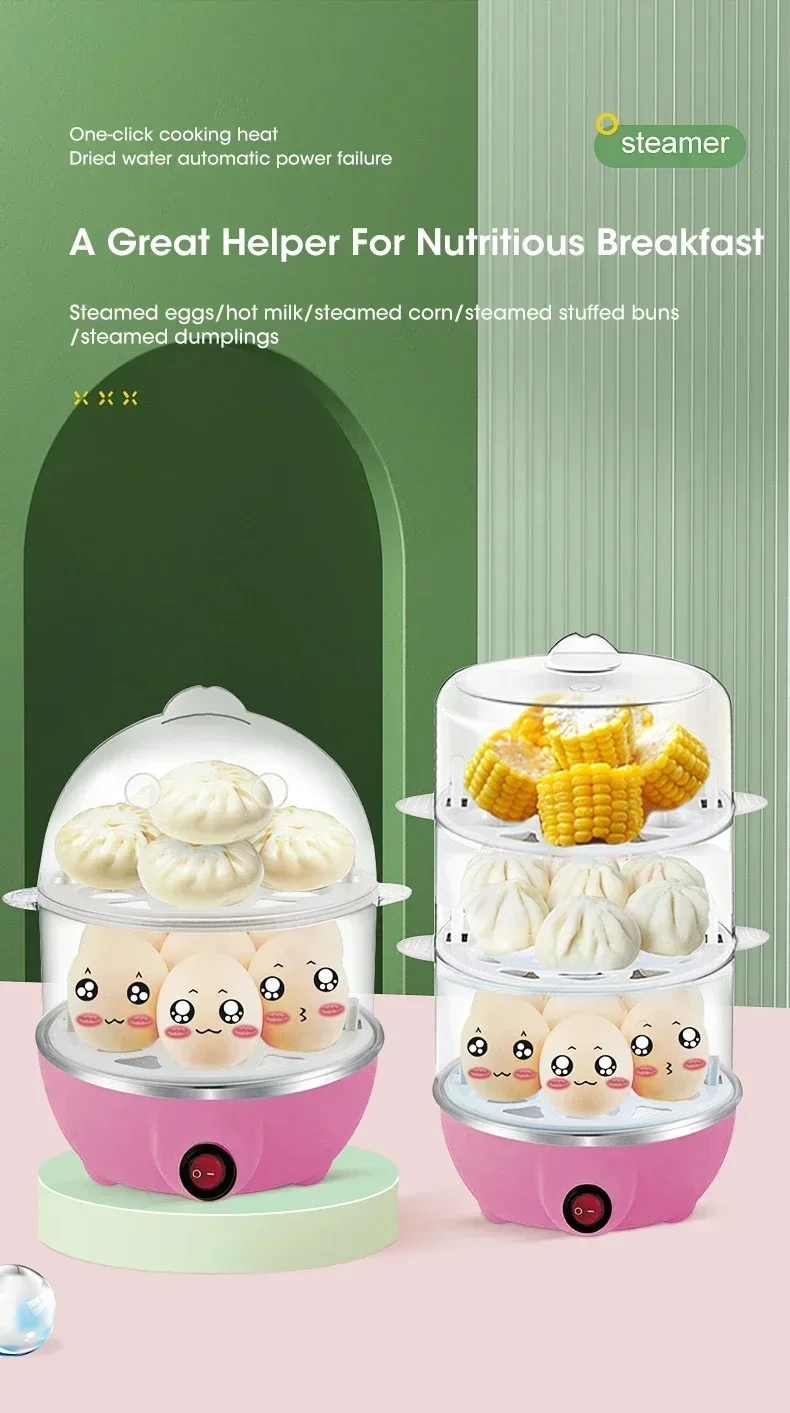 Description Picture 2 of itemMultifunctional Electric Egg Boiler Monolayer Layer Egg Cooker Mini Steamer Kitchen Cook Breakfast Machine Breakfast Artifact