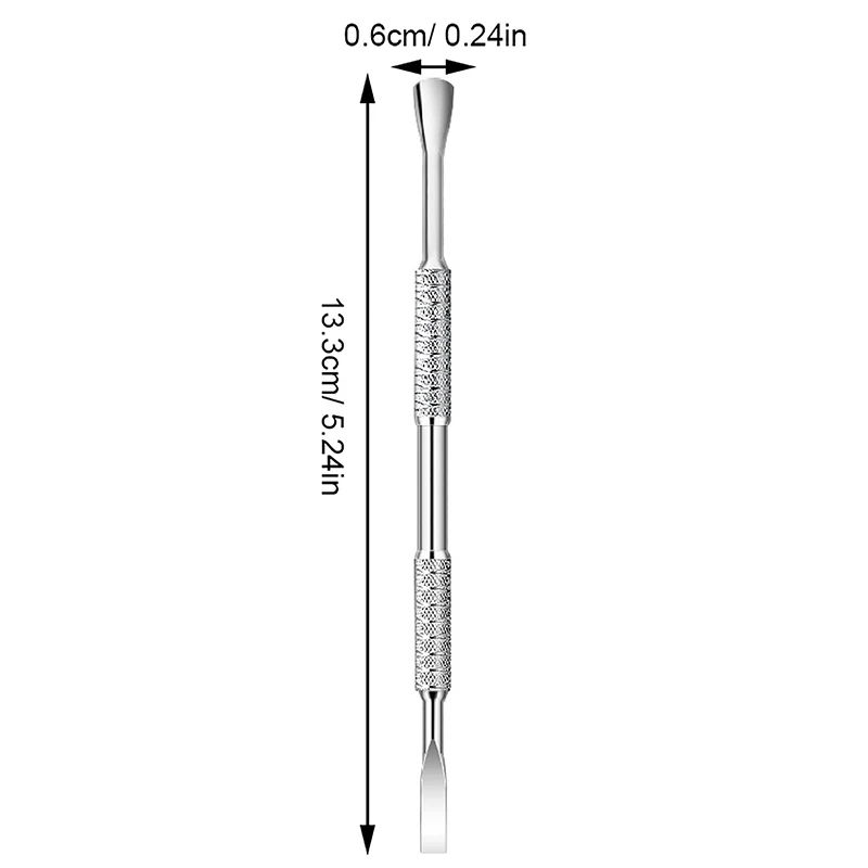 1PCS Stainless Steel Double-ended Cuticle Pusher Nail Dead Skin Push Remover For Pedicure Manicure Nail Art Cleaner Care Tool