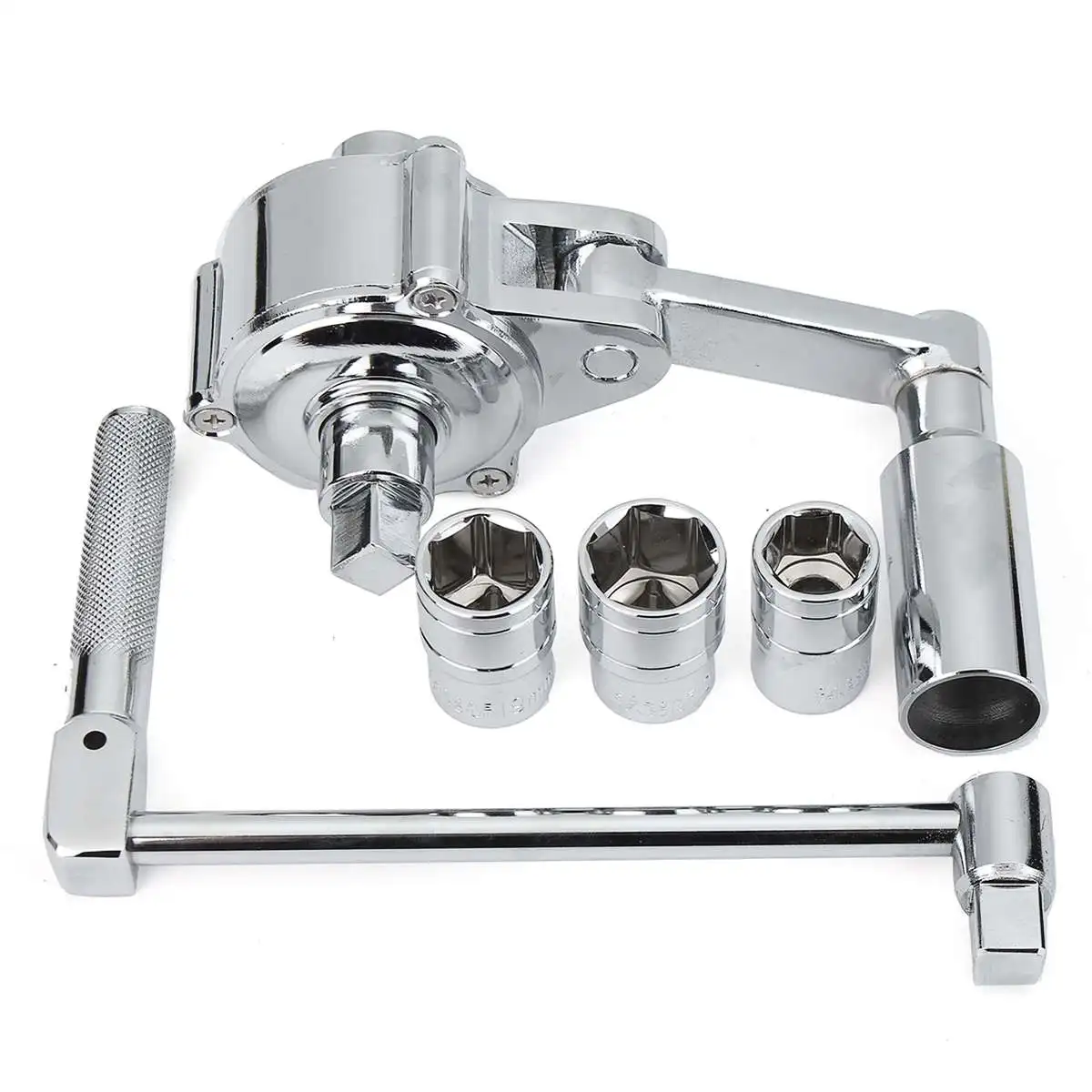 Car Tire Nut Remover Set Labor-Saving Torque Wrench Geared Lug Nut Remover 17mm/19mm/21mmSockets for Loosening Car Tire Lug Nuts