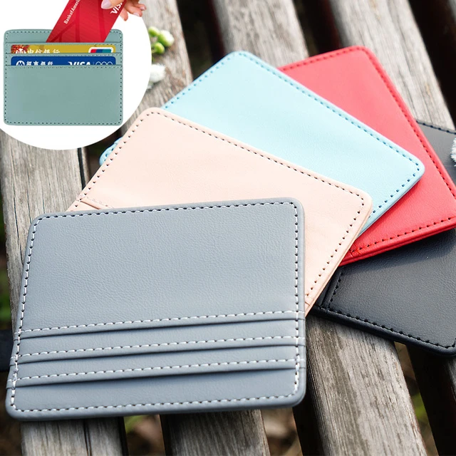 Women Pu Leather ID Card Holder Multi Slot Slim Card Case Wallet Candy  Color Bank Credit Card Box Women Men Business Card Cover - AliExpress