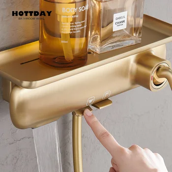 ห้องน้ําก๊อกน้ําชุดติดผนังแปรงทองเหลืองก๊อกน้ําชุดปืนสีเทาสําเร็จรูปโมเดิร์นสไตล์ใหม่ 2