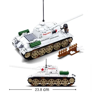 Military ww2 Cannon Assault Armored Vehicle Battle Tank Car Truck Army Weapon Building Blocks Sets Model King Kids Toys Gift