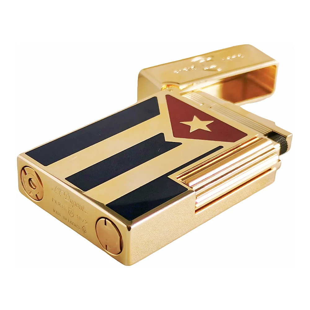 Cuba Gas Lighters Brass Lacquer Cuban Flag Smoking Accessories Tobacco Cigar Cigarette  Men Gift Collections Ding Sound 6